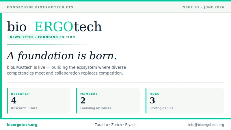 bioERGOtech Newsletter — Founding Edition